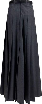Self Portrait Womens Gray Polyester Long Skirt
