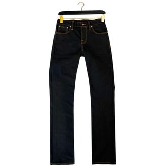 Nudie Jeans Mens Thin Finn Black Cotton - Size 30 (Waist)