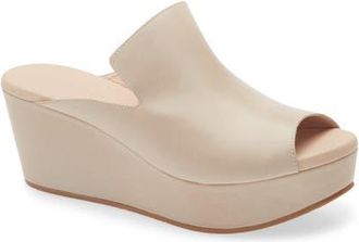 Chocolat Blu Whisper Platform Wedge Sandal in Off White Leather at Nordstrom, Size 6.5