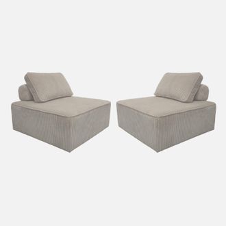 Sweeek Sweeek - Sof&aacute; Modular De Pana, 2 Plazas, Lao, Gris Claro, 90x90x40 Cm