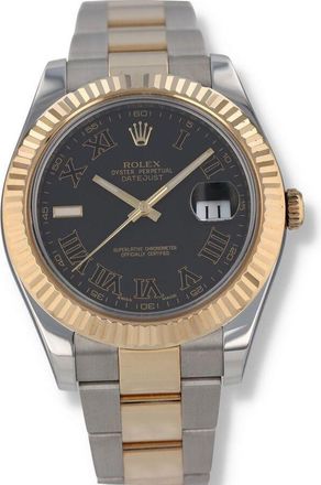 Rolex Pre-owned Rolex Datejust II Automatic Chronometer Grey Dial Mens Watch 116333 GYRO