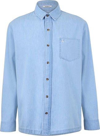 Jack Wills Herenoverhemd van chambray met ruime pasvorm en lange mouwen (Lichte wasbeurt)
