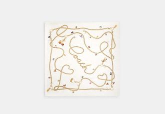Coach Charms Print Silk Square Scarf