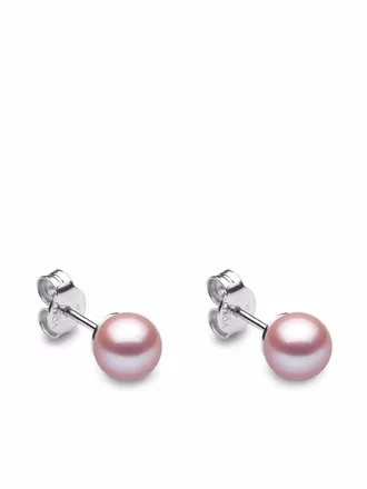 Yoko London 18kt white gold Classic 6mm Freshwater pearl stud earrings - women - 18kt White Gold/Freshwater Pearl - One Size - Silver