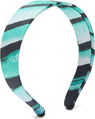 Roberto Cavalli Fascia per capelli con stampa - Blu