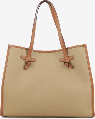 Gianni Chiarini Borsa in tessuto e pelle Marcella corda / cuoio / caramel