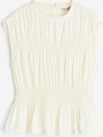 H&M Gecrinkeltes Top - White