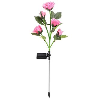 OEM Lampara Solar En Forma De Rosa - Ip65 - Para Jardin Patio Balcon - 2 Unidades