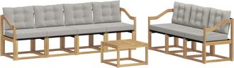 vidaXL Conjunto De Sof&aacute;s De Exterior 8 Uds. Blanco Y Gris Claro Vidaxl