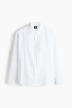 H&M Hemd aus Leinenmix in Relaxed Fit - White