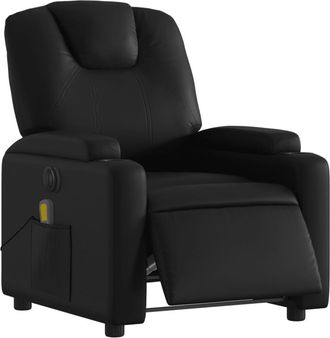 vidaXL Vidaxl - Sill&oacute;n De Masaje Reclinable El&eacute;ctrico Cuero Sint&eacute;tico Negro