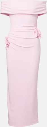 Roland Mouret Floral-applique jersey midi dress