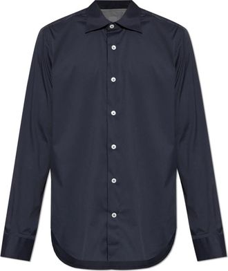 Eleventy Klassiek Shirt - Heren - Zakelijke Overhemden - Blauw - M - Katoen - Overhemden