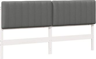 vidaXL Upholstered Headboard White and Light Grey 200 cm vidaXL