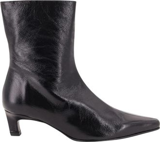 Alohas Ambar Enkellaarsjes - Dames - Laarzen met Hak - Zwart - 36 EU - Leer - Schoenen