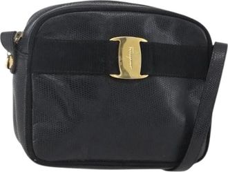 Ferragamo Pre-owned Cross Body Bags, female, Black, Size: ONE SIZE Pre-owned Leather Shoulder Bag