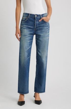 Moussy Vintage Townsend Straight Leg Jeans in Blue at Nordstrom, Size 28