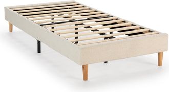 HOMN Base tapizada 90x190 cm tela borreguito beige