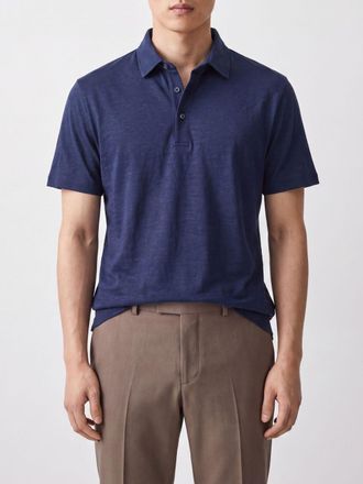 Herno Polo a maniche corte in cotone con chiusura a tre bottoni