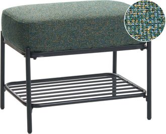 Beliani Shoe Bench Multicolour Fabric Upholstered Hallway Bench with Shelf Padded Seat TRUCKEE