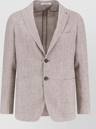 Tagliatore linen virgin wool single-breasted blazer