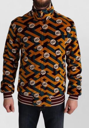 Dolce & Gabbana velvet printed bomber jacket
