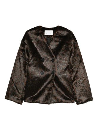 Frankie Shop double-breasted patterned jacket - Brown