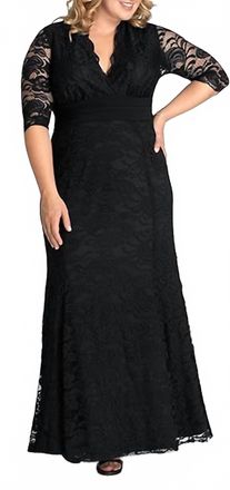 Kiyonna Maria Lace Evening Gown In Black