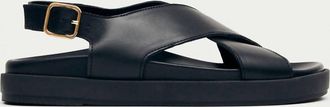 Alohas Womens Nico Leather Sandals In Black
