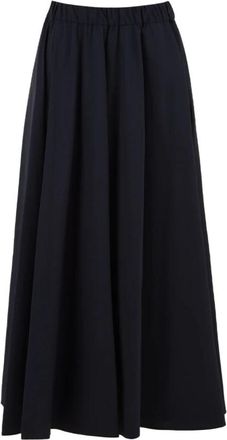 Aspesi Katoenen Poplin en Stretch Nylon Rok - Dames - Maxi Rokken - Blauw - S - Katoen - Rokken