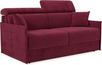Divani.Store Sof&aacute; cama con reposacabezas reclinables en tela 169 cm burdeos