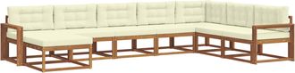 vidaXL Conjunto De Sof&aacute;s De Exterior 8 Uds. Natural Y Crema Vidaxl