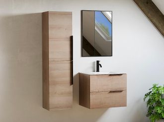 Vente-Unique Colonna bagno sospesa - Naturale chiaro - H140 cm - NISAYA