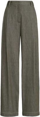 Brunello Cucinelli Wide Smart trousers in Olive at Nordstrom, Size 46 It