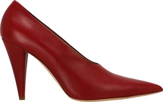 Max Mara Pre-owned Womens Max Pointed Toe Pumps in Red Leather - Size EU 41