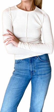 Emerson Fry Amy Crewneck Top In Ivory