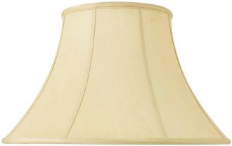 Loops 20 Inch Luxury Bowed Tapered Lamp Shade Traditional Honey Silk Fabric & White