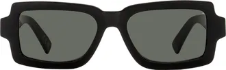 Retro Superfuture Pilastro Low Geometric Rectangle Sunglasses - Black