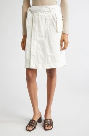 Ferragamo Belted Washed Twill Wrap Skirt in Mascarpone at Nordstrom Rack, Size 2 Us / 36 It