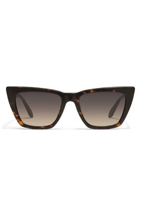 Quay Call The Shots 54mm Gradient Cat Eye Sunglasses in Dark Torte /Smoke at Nordstrom