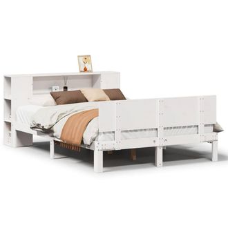 Berkfield Home Bookcase Bed without Mattress White 140x190cm Solid Wood Pine | Size: 140x190 cm
