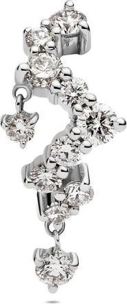Maria Black 14kt gerecycled witgouden Sky oorbel met in laboratorium gekweekte diamanten - Zilver