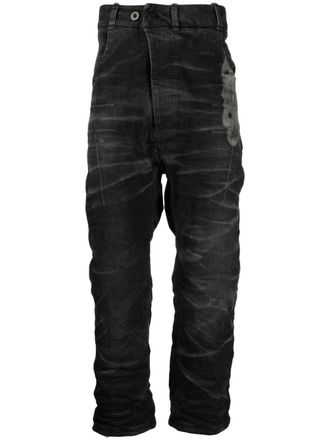 Boris Bidian Saberi Jeans crop con effetto vissuto - Nero