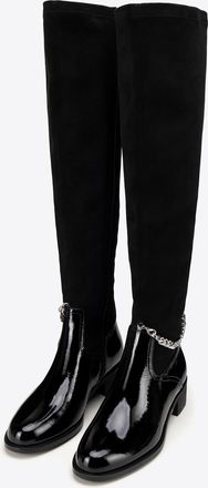 Wittchen Dames Leren Laarzen met Ketting, Zwart, Natuurlijk Leer