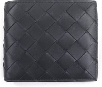 Bottega Veneta Black Green Leather Wallet (Bi-Fold) (Pre-Owned)