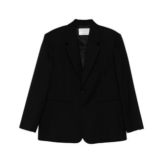 Frankie Shop Blazers, female, Black, Size: S Notched Lapel Blazer