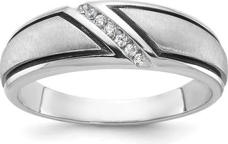 Diamond2Deal 14k White Gold Lab Grown Diamond Wedding Band Ring 0.06Ct Clarity- VS Color- G-H