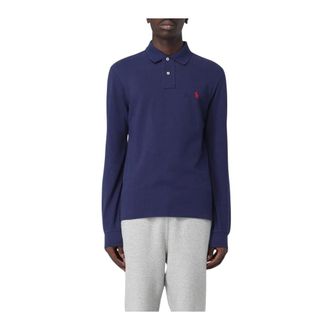 Polo Ralph Lauren Polo Shirts, male, Blue, S, Long Sleeve Polo Shirt