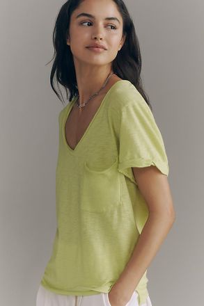 Pilcro Quinn Short-Sleeve V-Neck Tee by Pilcro