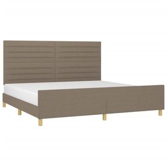 vidaXL Cama Sin Colch&oacute;n Tela Gris Taupe 200x200 Cm Vidaxl
